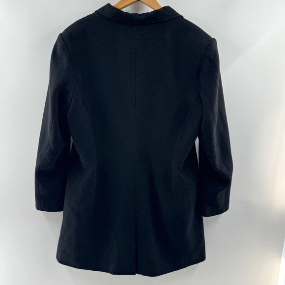 Cicada Black Pea Coat Trench Coat 2000s Style XXL with Front Pockets - Picture 5 of 7